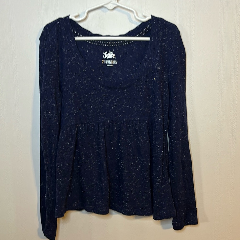 Girls Justice size 7 long sleeve baby doll style tee